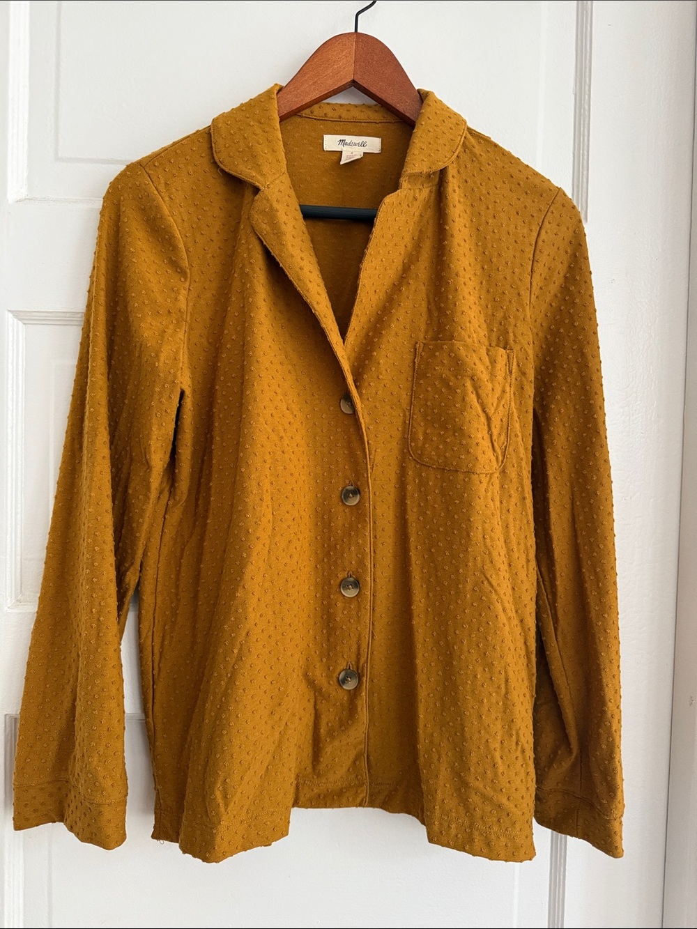 Madewell Mustard Textured Button-Front Shirt
